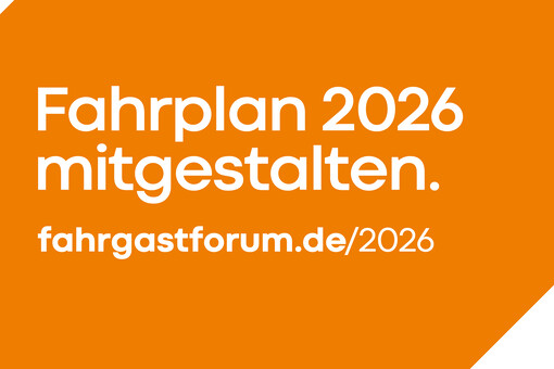 Poster der Fahrplanvorschau mit dem Text ‚Fahrplan 2026 mitgestalten‘.