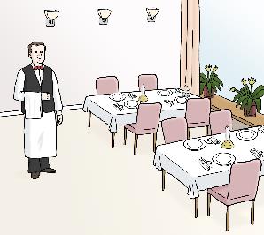 Kellner in Restaurant