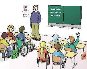 Lehrer mit Schülern in Klassenzimmer